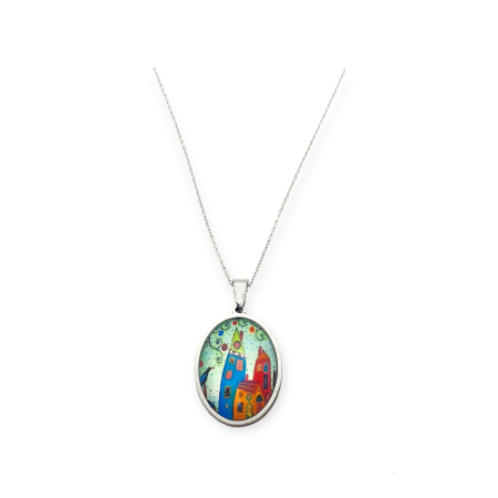 necklace steel silver small town2